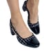 LILIANA / Kaya-3/ Black & White / Tweed / Block / Heel Slingback / Shoes