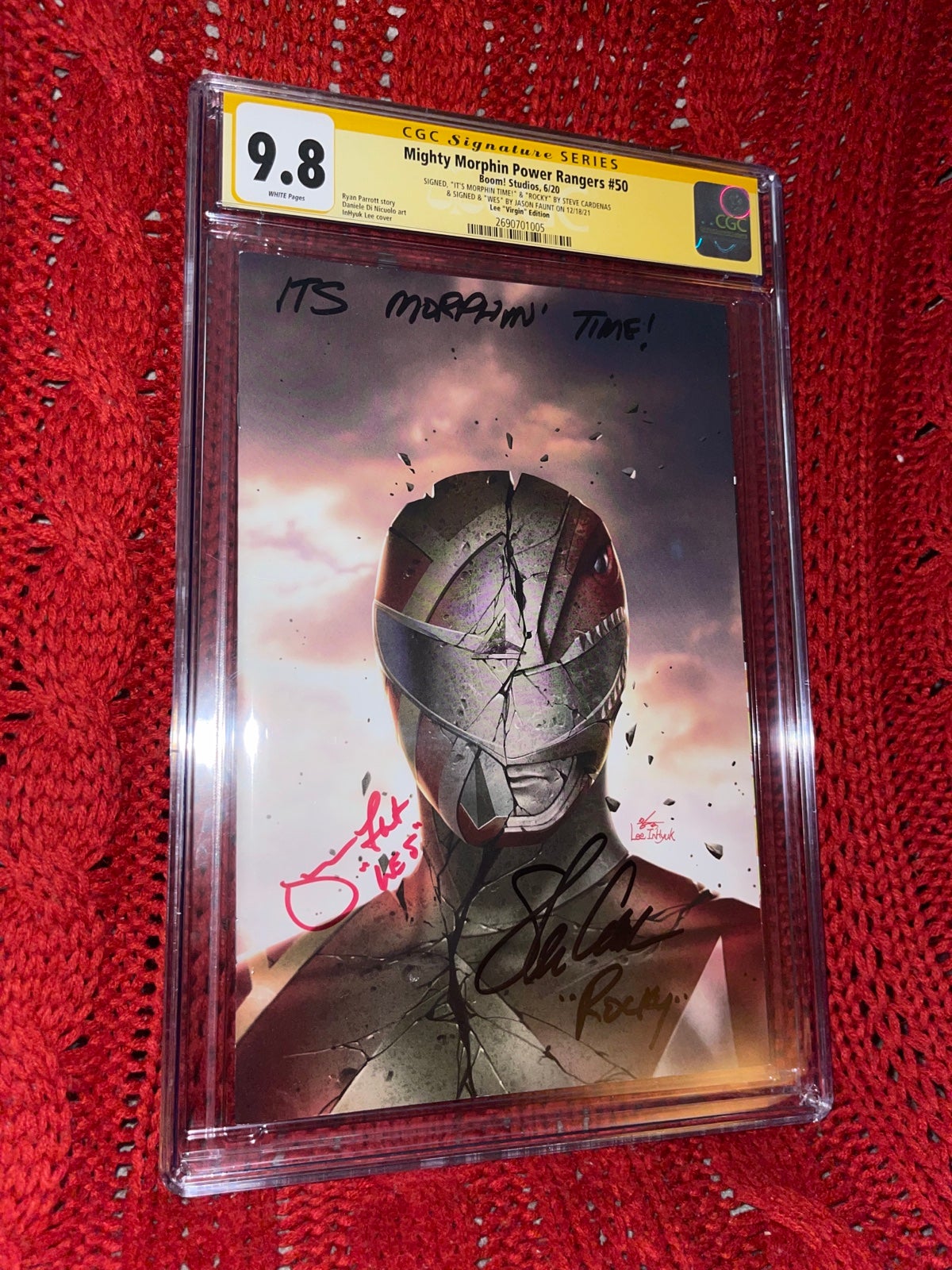 MIGHTY MORPHIN POWER RANGERS CGC SS #50 Lee Virgin Variant Double Signed