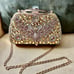 Multifaceted Gold Crystal/Rhinestone Evening Bag-Handles/Removable Chain Strap