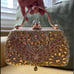 Multifaceted Gold Crystal/Rhinestone Evening Bag-Handles/Removable Chain Strap