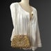 Multifaceted Gold Crystal/Rhinestone Evening Bag-Handles/Removable Chain Strap