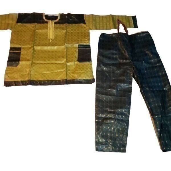 Traditional African dishaki and pants bought in Africa on a trip