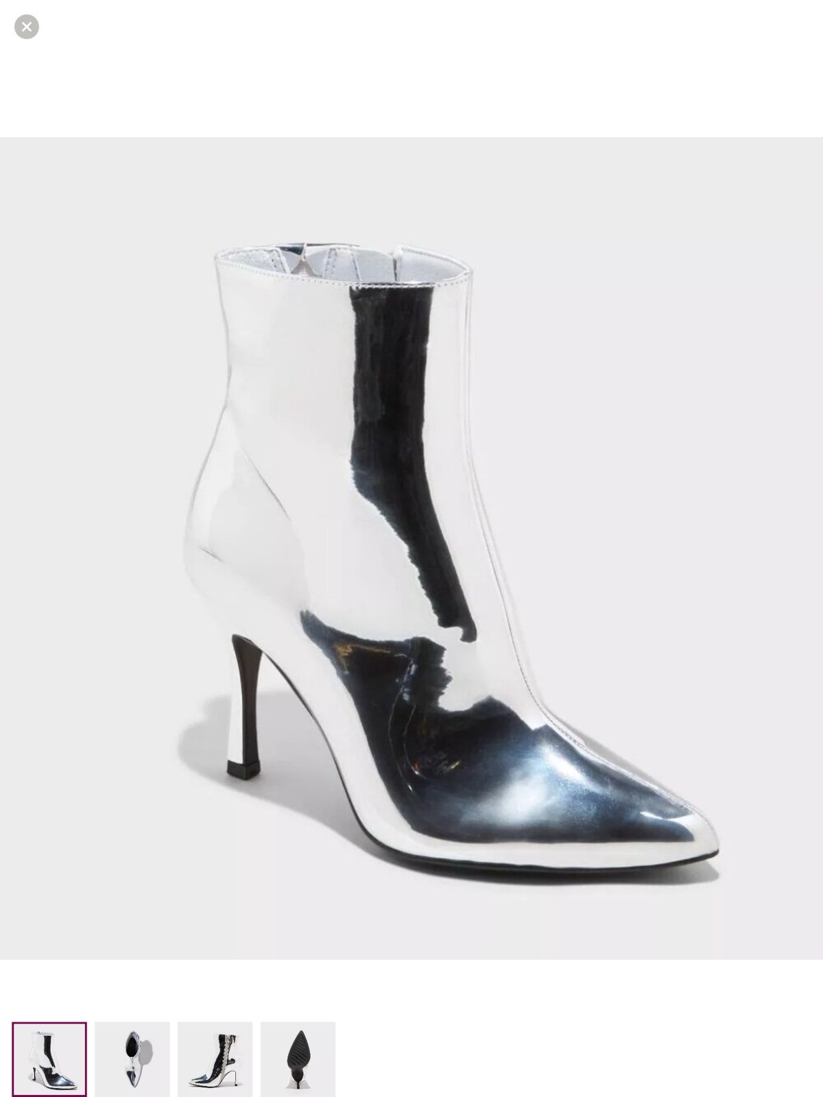 NWT- size 11- SILVER ANKLE BOOTS