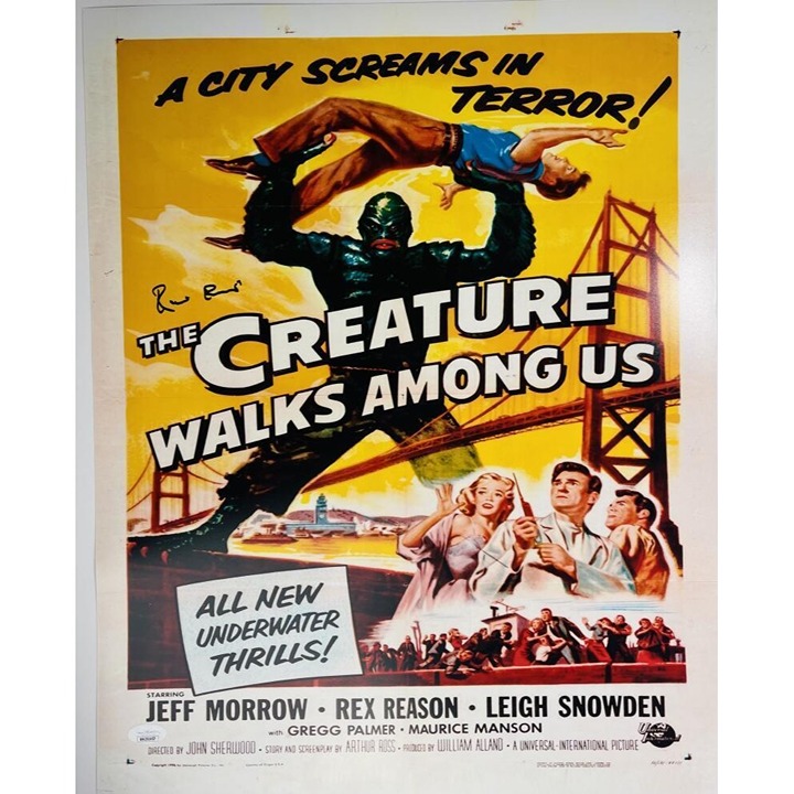 RICOU BROWNING SIGNED 16X20 PHOTO CREATURE FROM THE BLACK LAGOON JSA 457