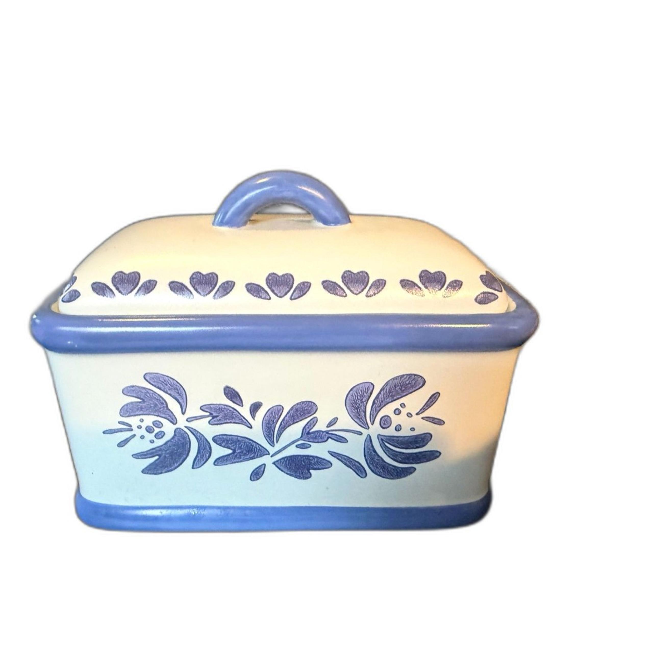Vintage Pfaltzgraff Yorktowne Ceramic Kitchen Keeper Storage Box with Lid