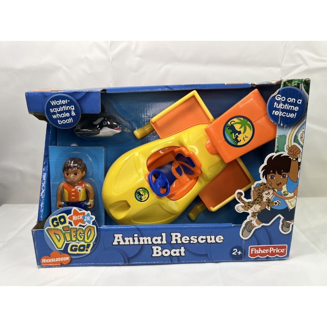 Fisher-Price Nick Jr. Go Diego Go Animal Rescue Boat & Whale Vtg 2006 Bath Toy