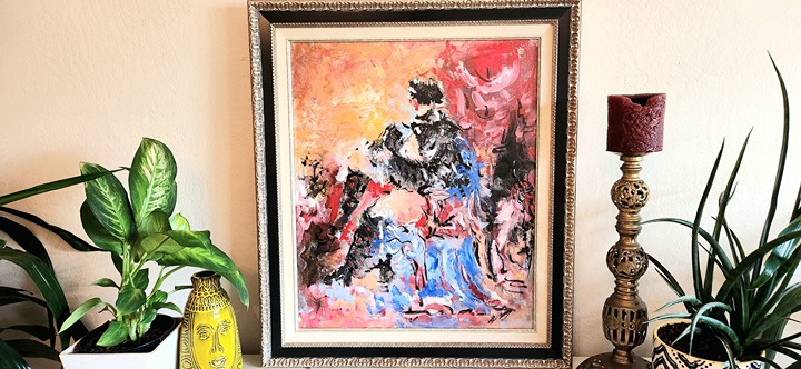 Original Oil Painting - Signed HR 2000 ? - 2 Ladies - 29.5 * 25.5