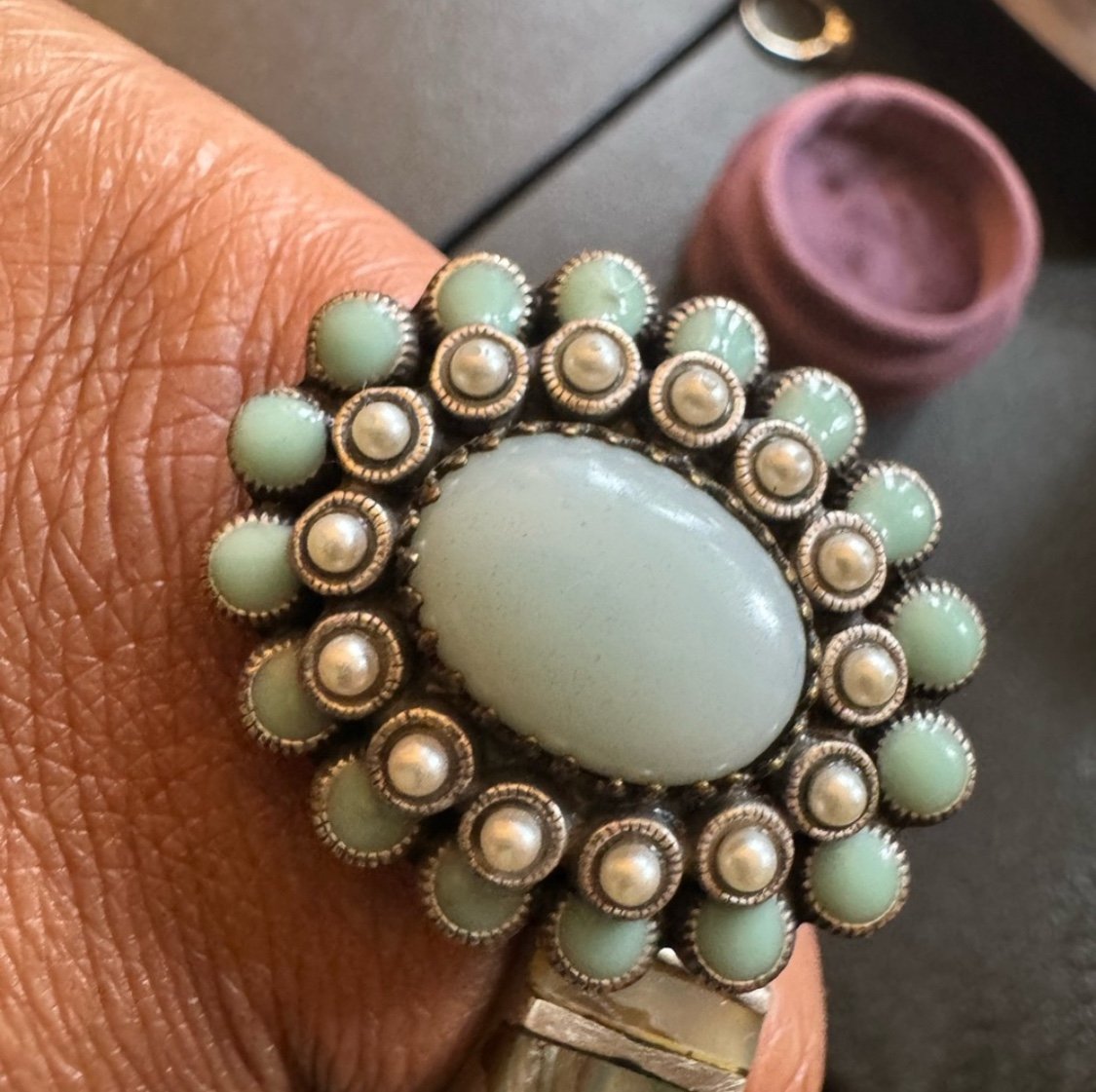 Ollipop Sz 91/2 Faux Turquoise Ring