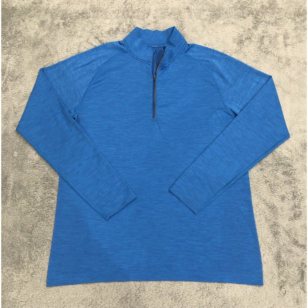 Lululemon Sweater Men's Large Blue Quarter Zip Performance Stretch Your Head