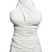 AS by DF CATHERINE CROSSOVER HALTER TOP Size Small Buttercream NWT
