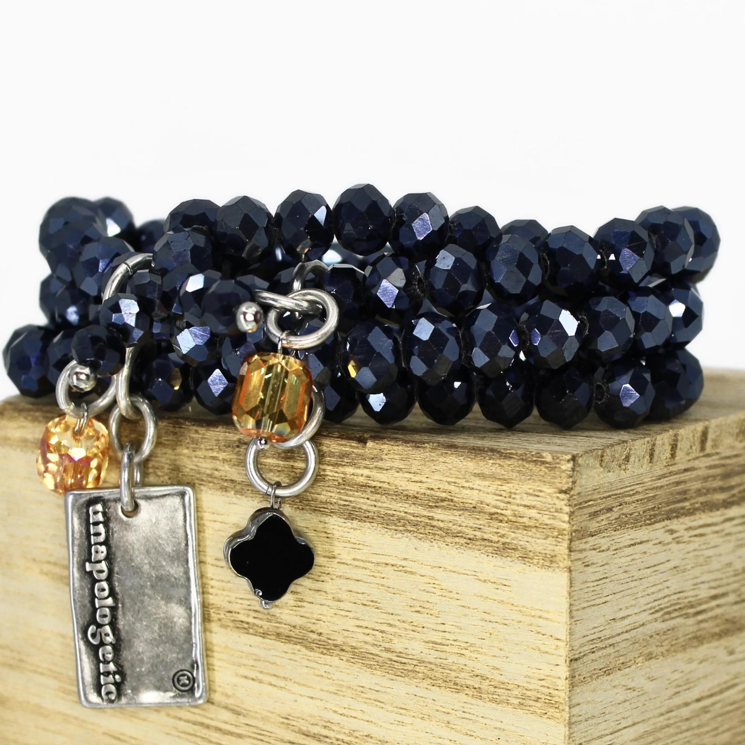 Unapologetic Heart Crystal Boho Wrap Bracelet s/m 14"
