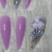 Violet Flower Press On Nails