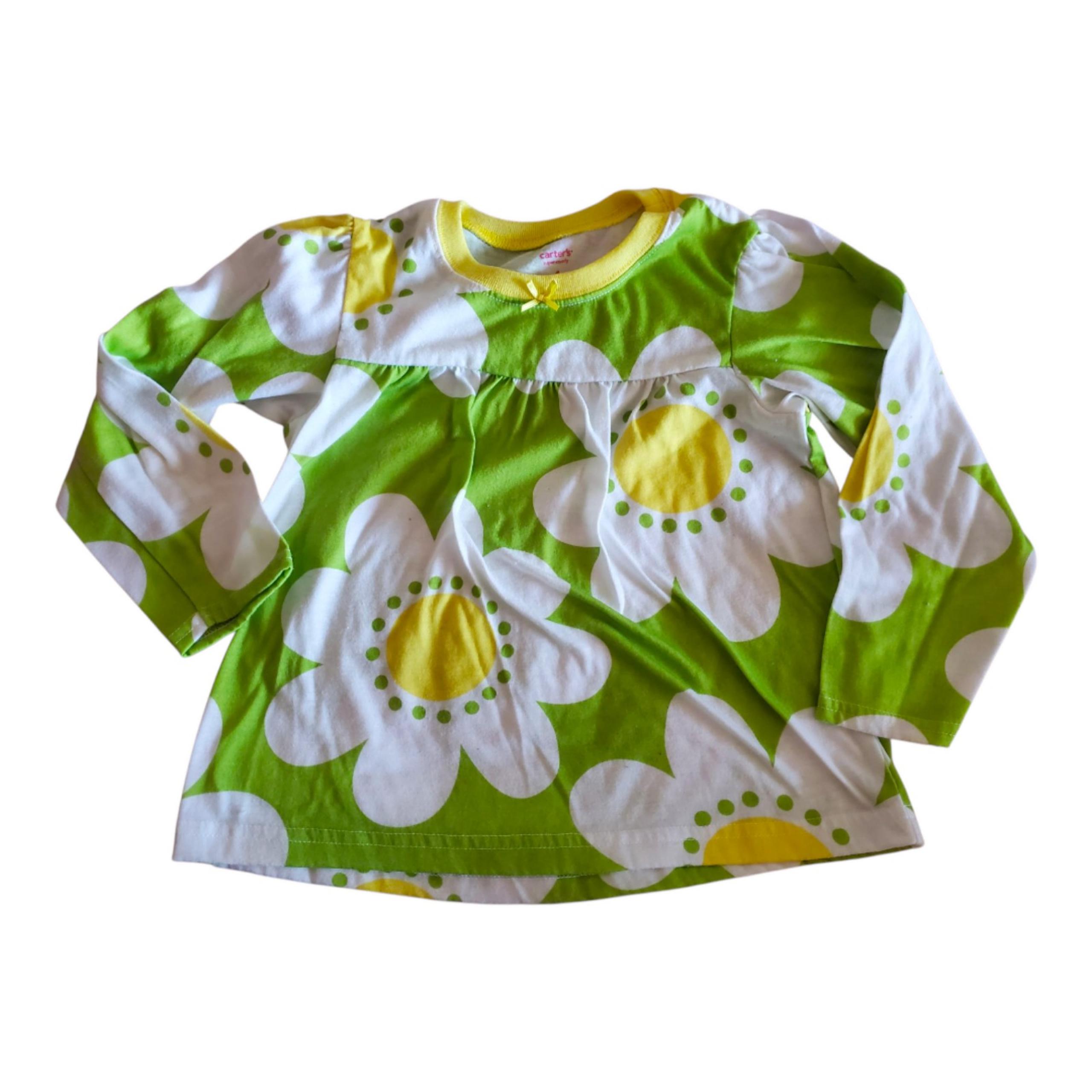 Carters Brand. Girls Size 4. Long Sleeve Shirt. 60s / 70s Hippie Daisy Pattern