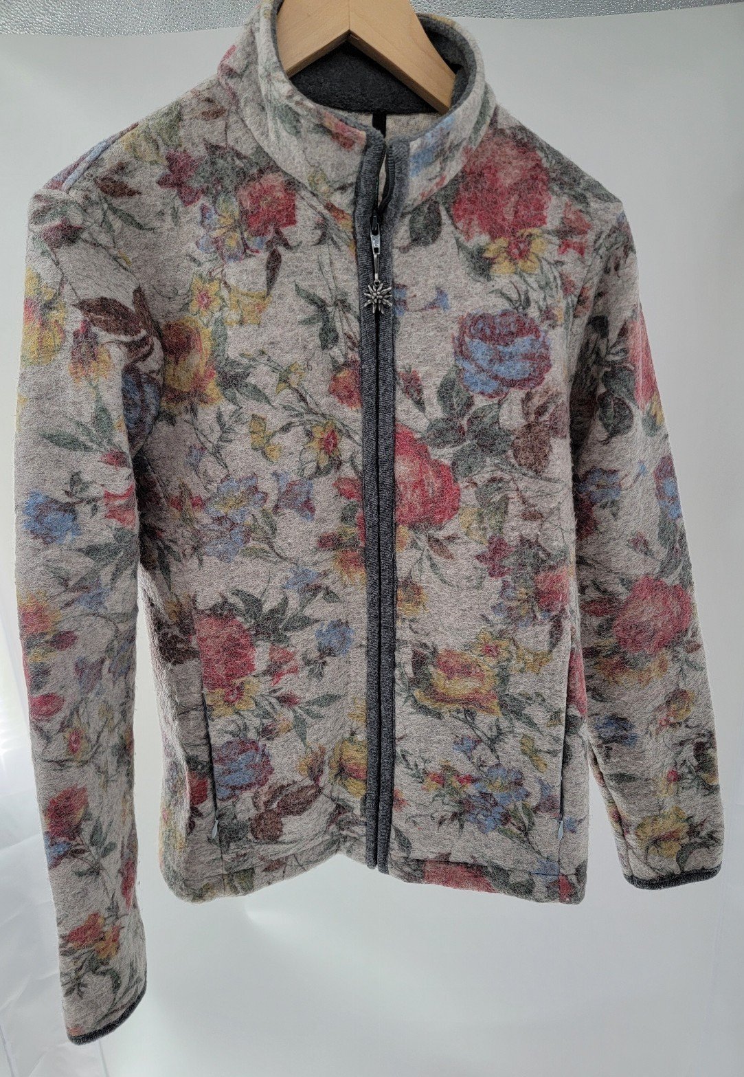 Italian Alps Country Wear Floral Wool Blended Jacket, Alpen Rose