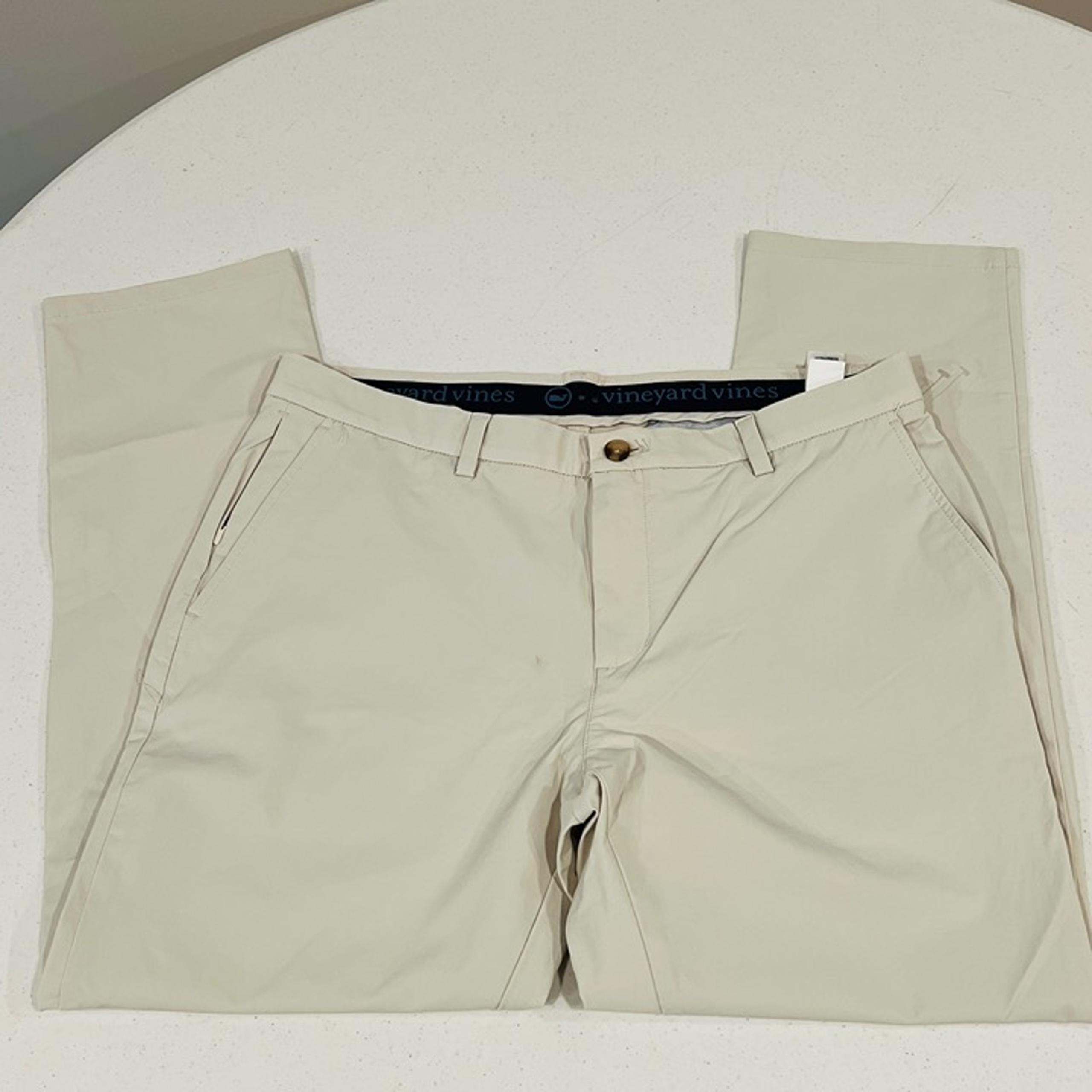 Vineyard Vines Pants Mens 35 Tan Khaki Performance Golf Chino 35x28 NWOT