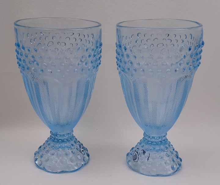 Gorham Emily's Attic Blue Ice Tea All Purpose Glasses Set of 2