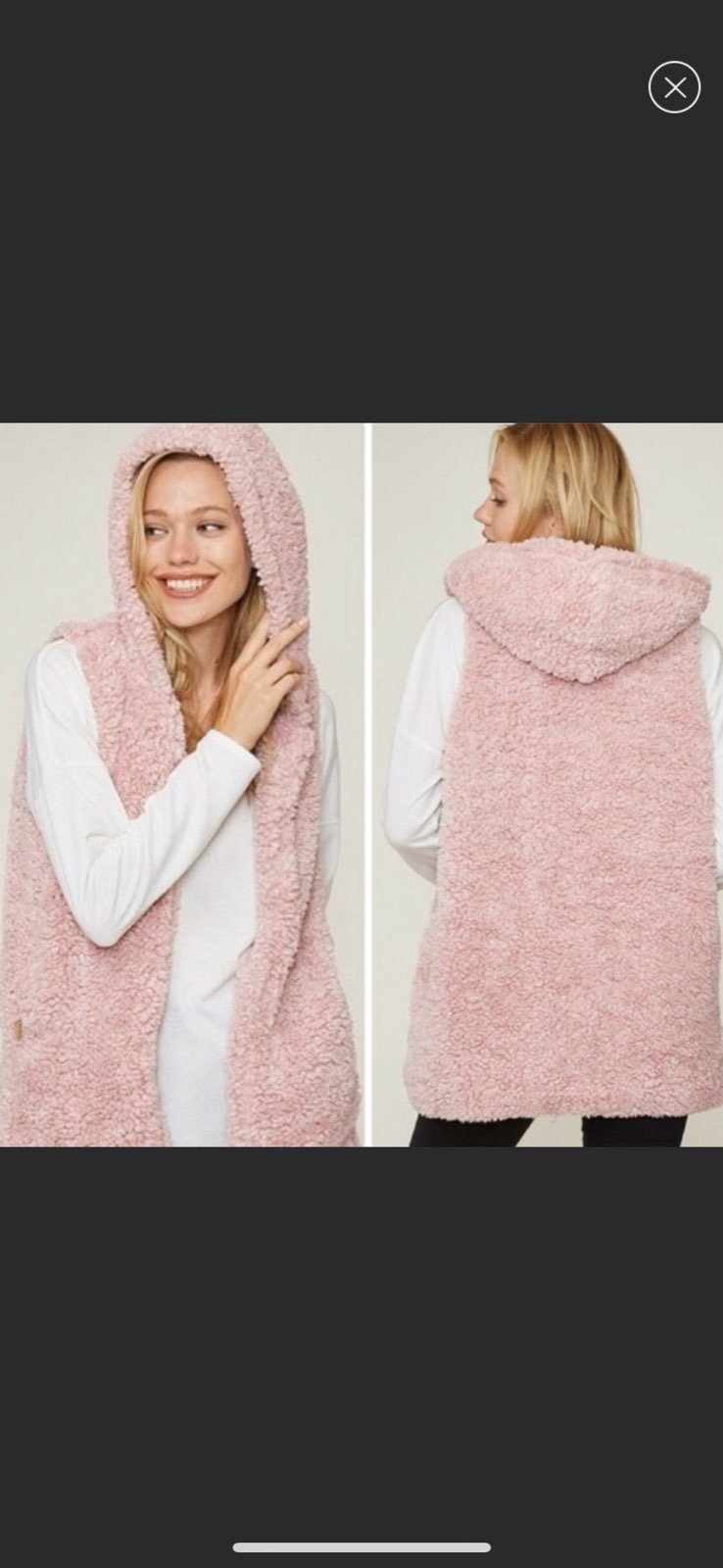 pink sherpa hooded vest