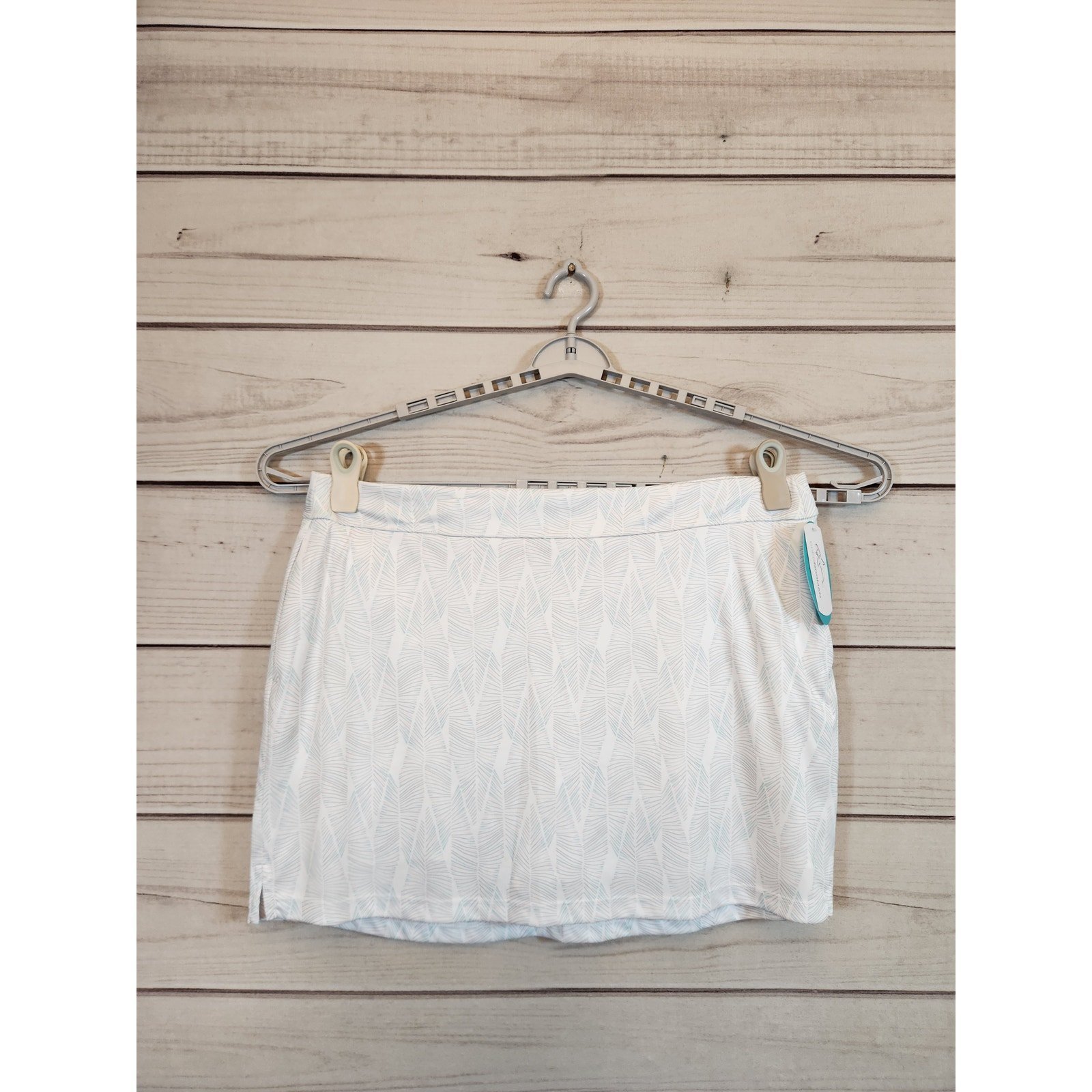 Greg Norman Play Dry Womens White Tropical Athletic Mini Skort Skirt Size XL NWT