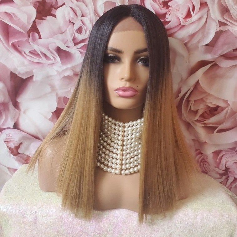 Human hair blend Lace Front wig