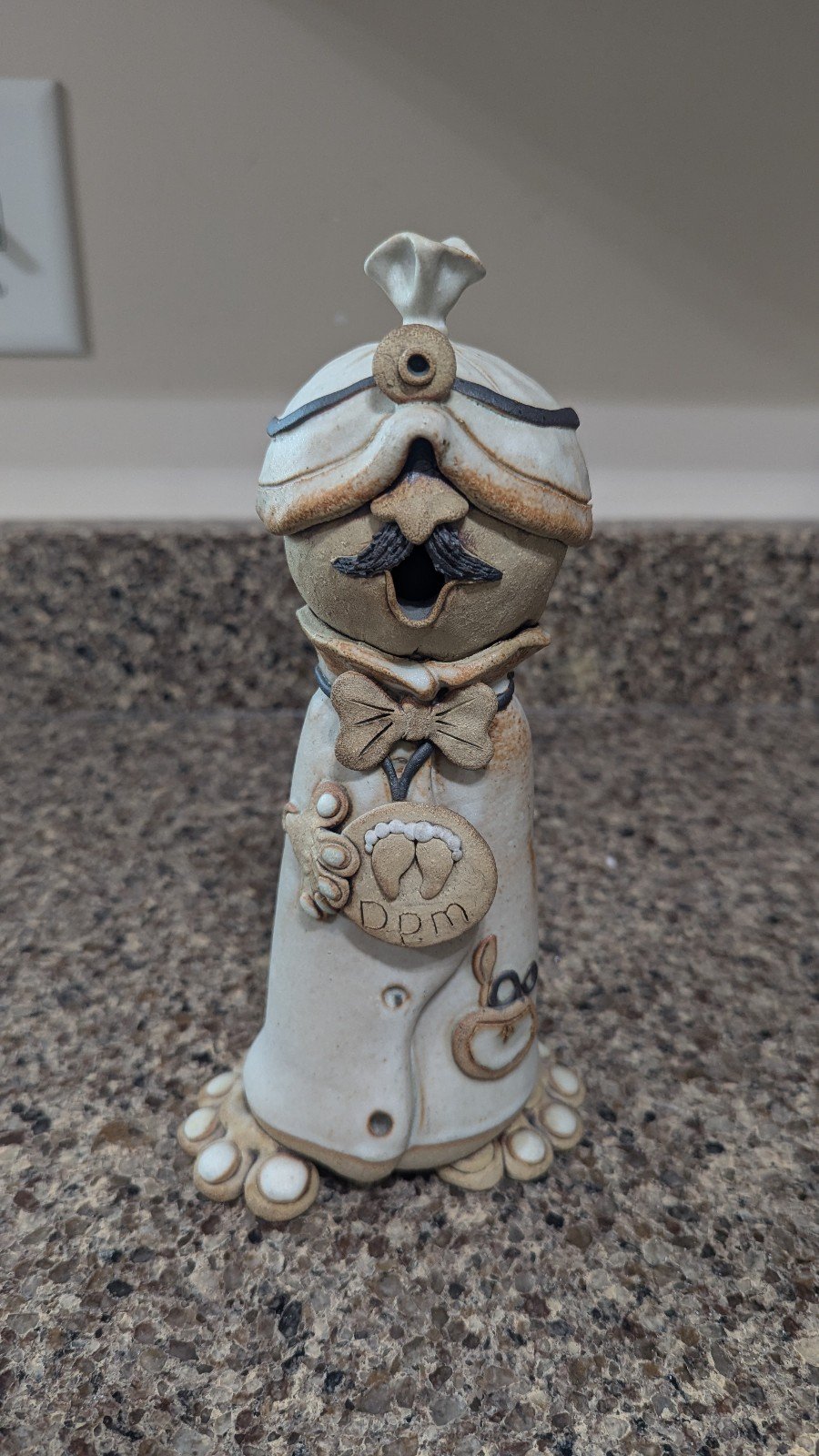 HTF TAMI BIER FOLK ART POTTERY DOCTOR FIGURINE SIGNED