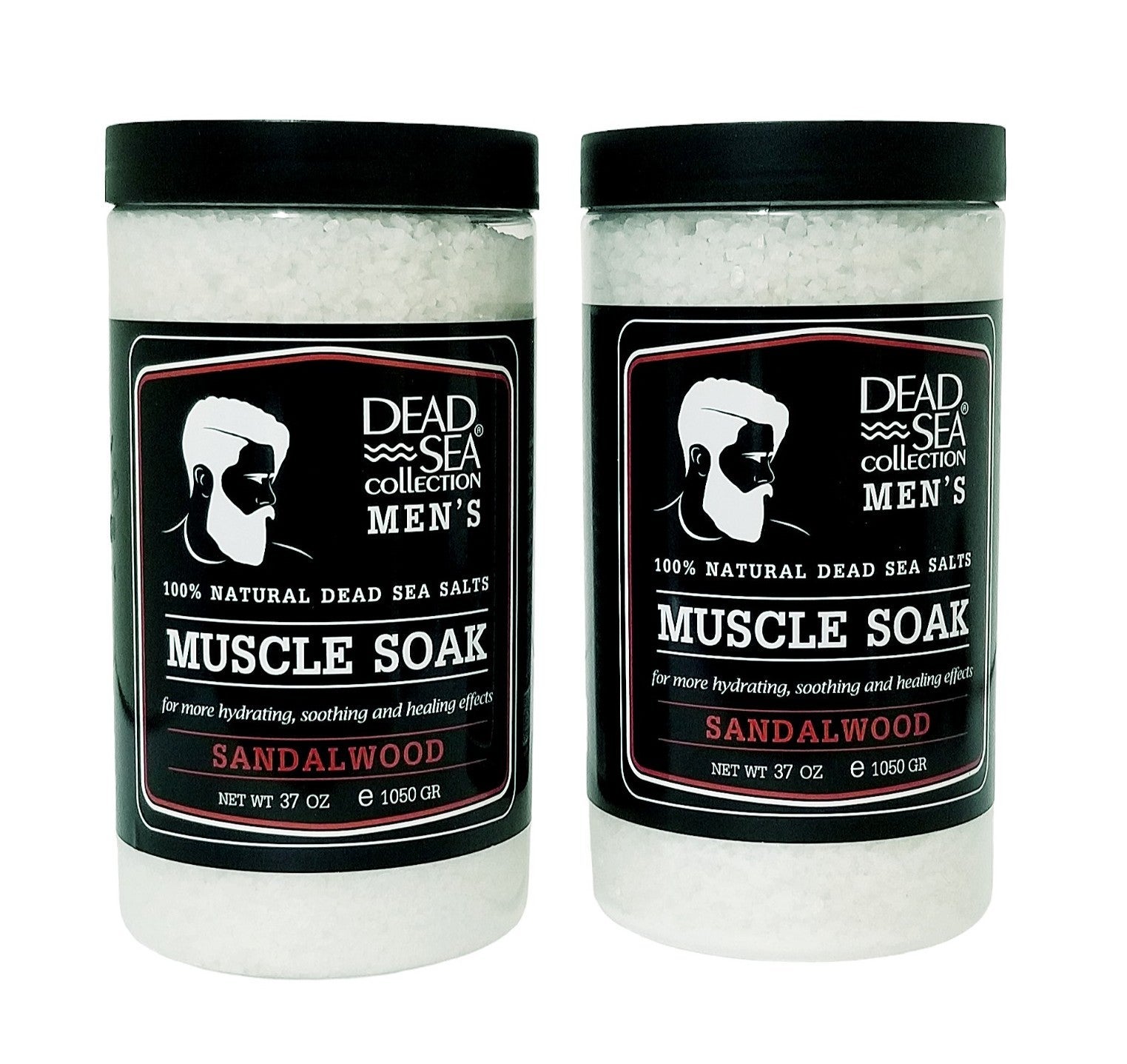 Dead Sea Collection Mens Muscle Recovery Bath Soak 37oz Sandalwood 2-Pack New