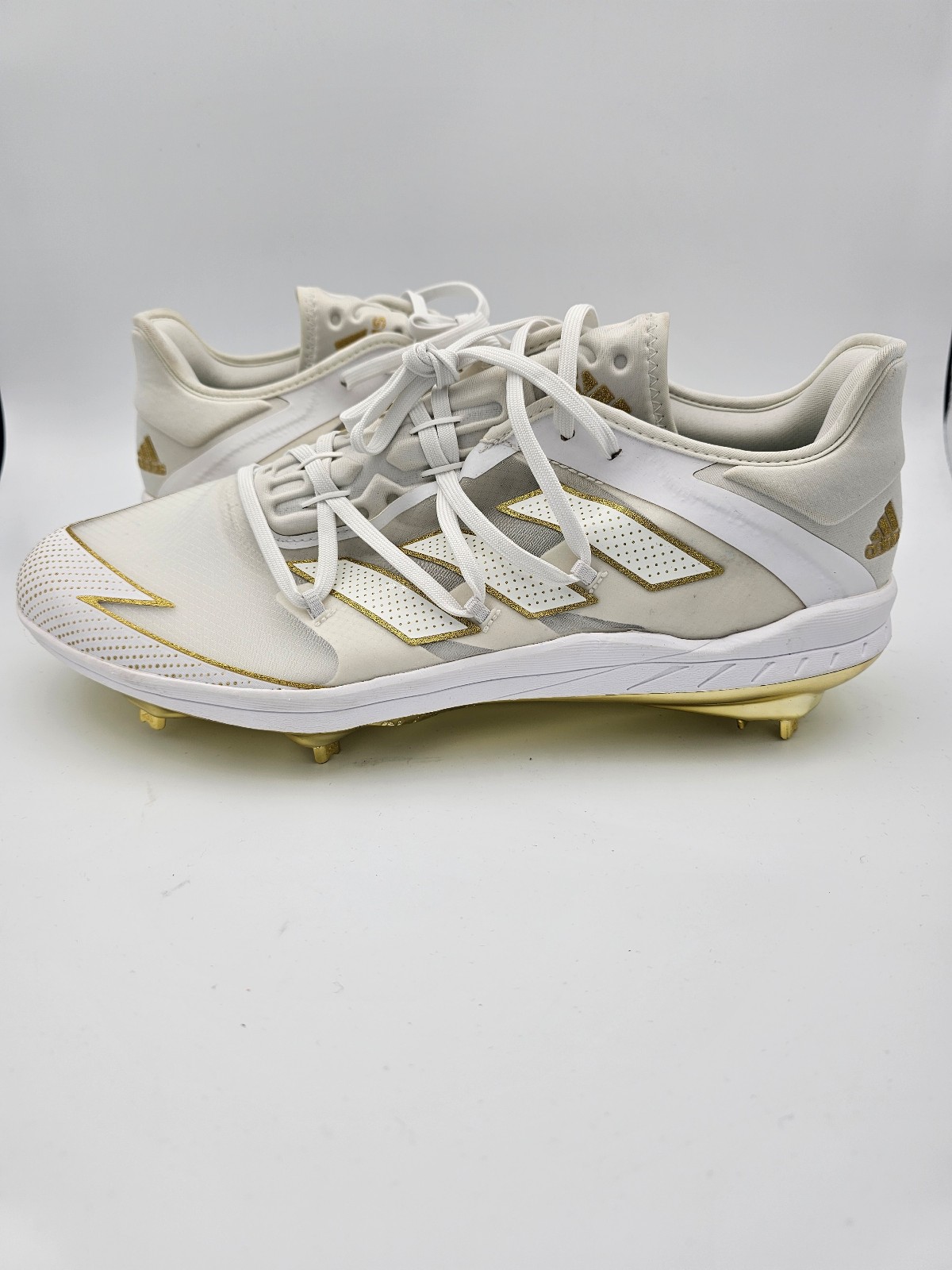 adidas Adizero Afterburner 7 Gold White Baseball Cleats EG5631 Men Size 14