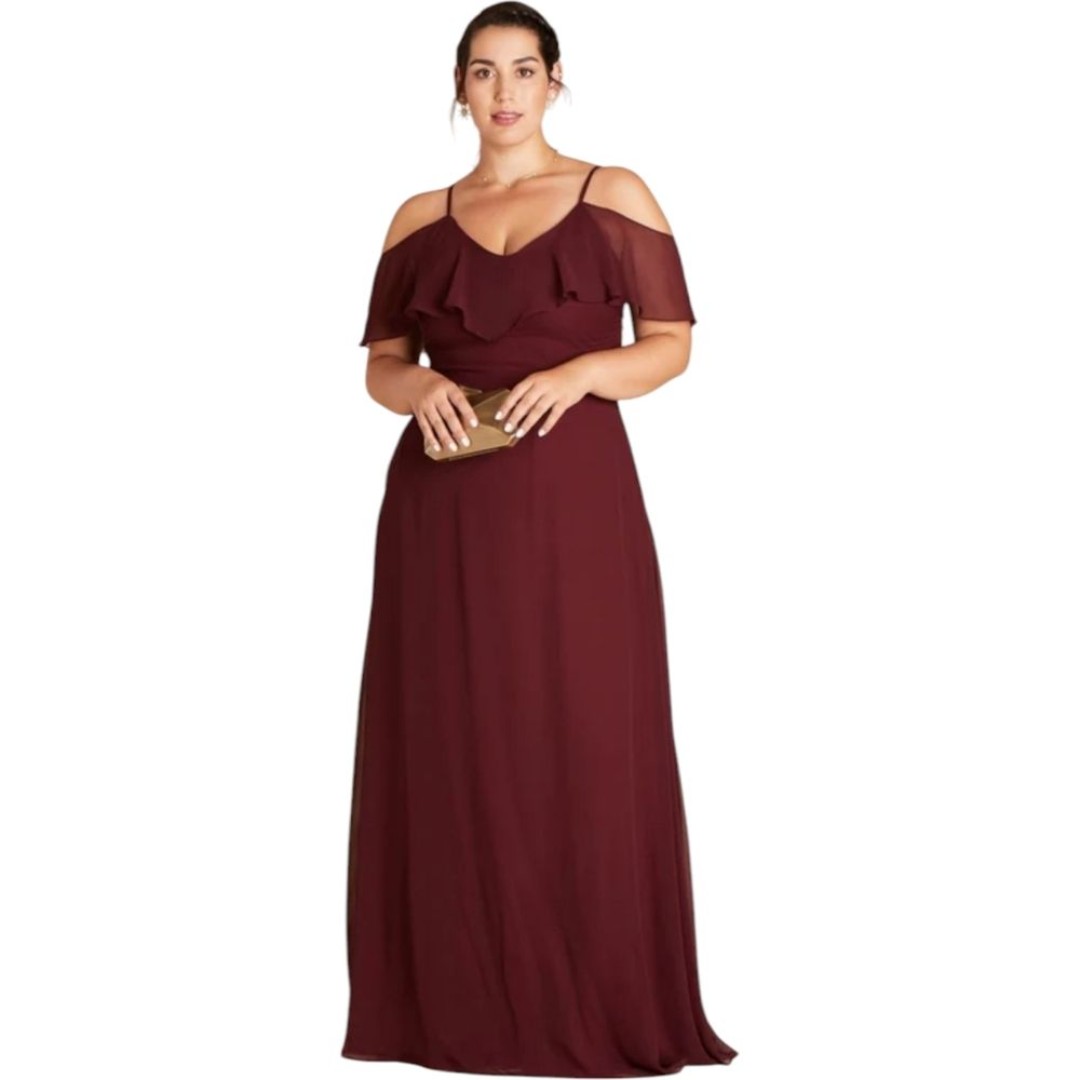 BIRDY GREY Jane Convertible Chiffon Cabernet Maxi Dress Gown Curve 1x