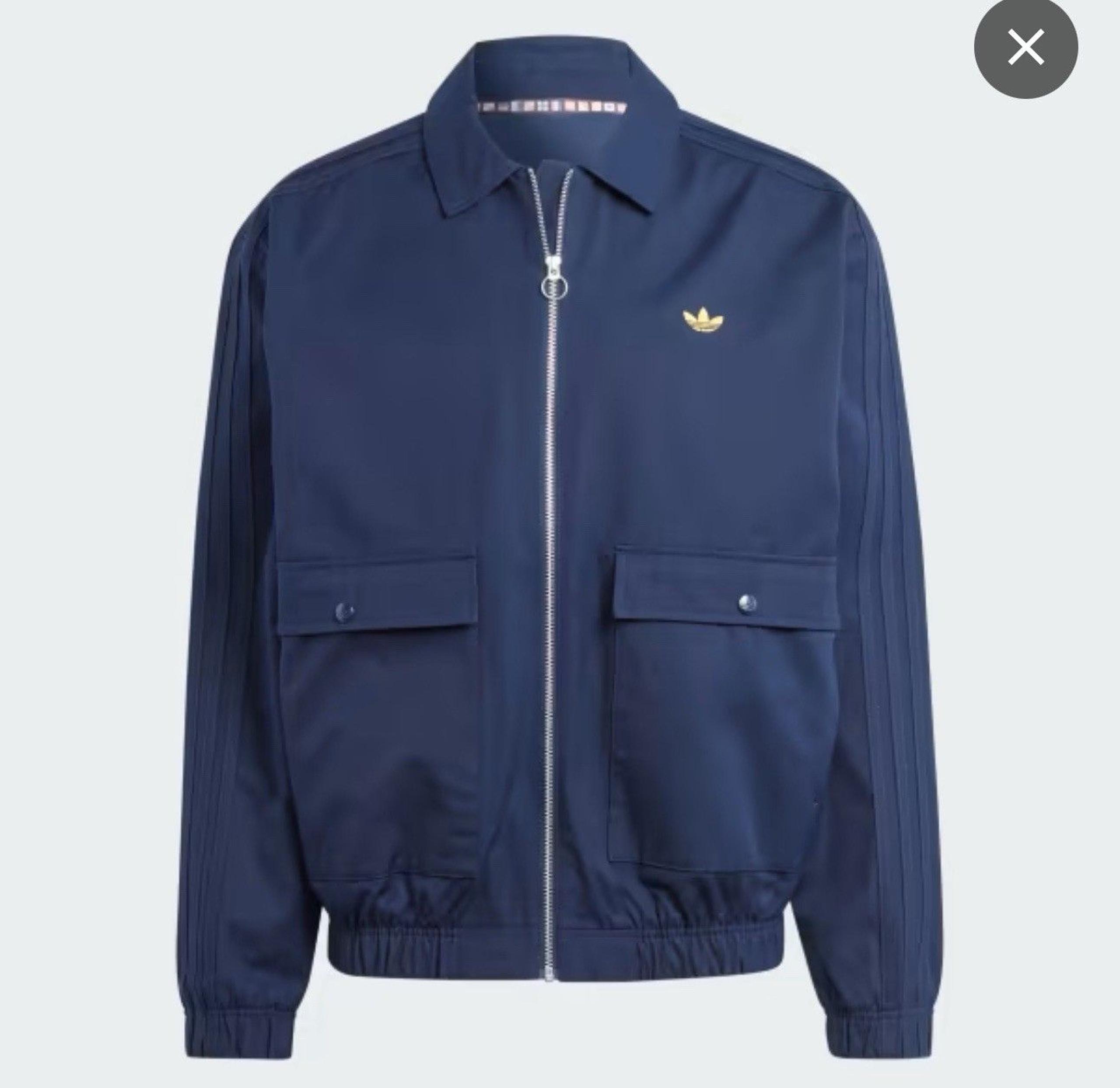Adidas Nice Door Jacket Mens Navy Blue Full Zip Sz XS