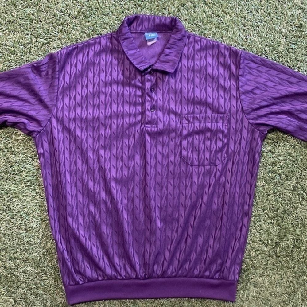 Vtg 80s Stag Hill Purple Shirt
