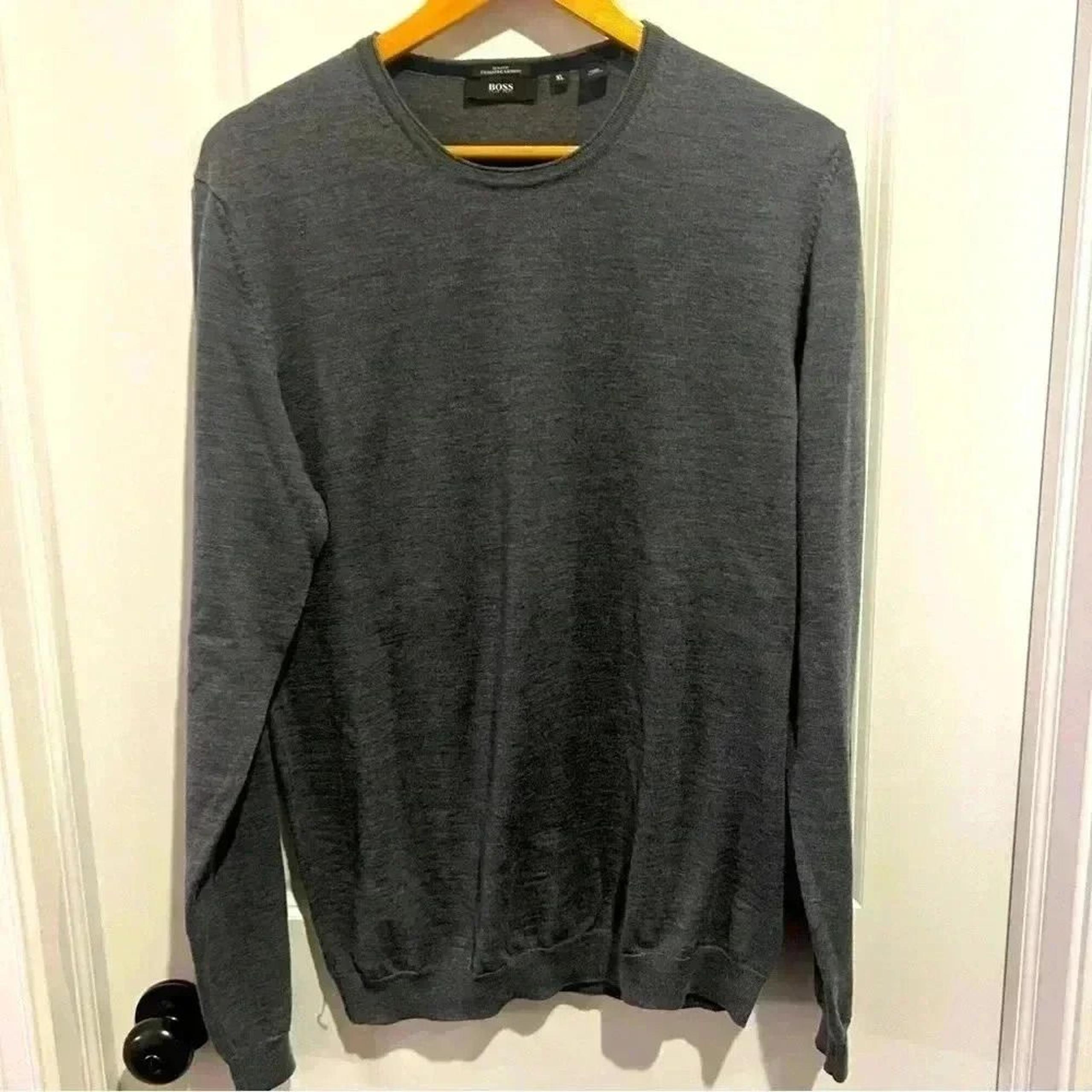 HUGO BOSS EXTRA FINE SLIM-FIT SWEATER IN MERINO WOOL W/ CREW NECKLINE MEN'S XL