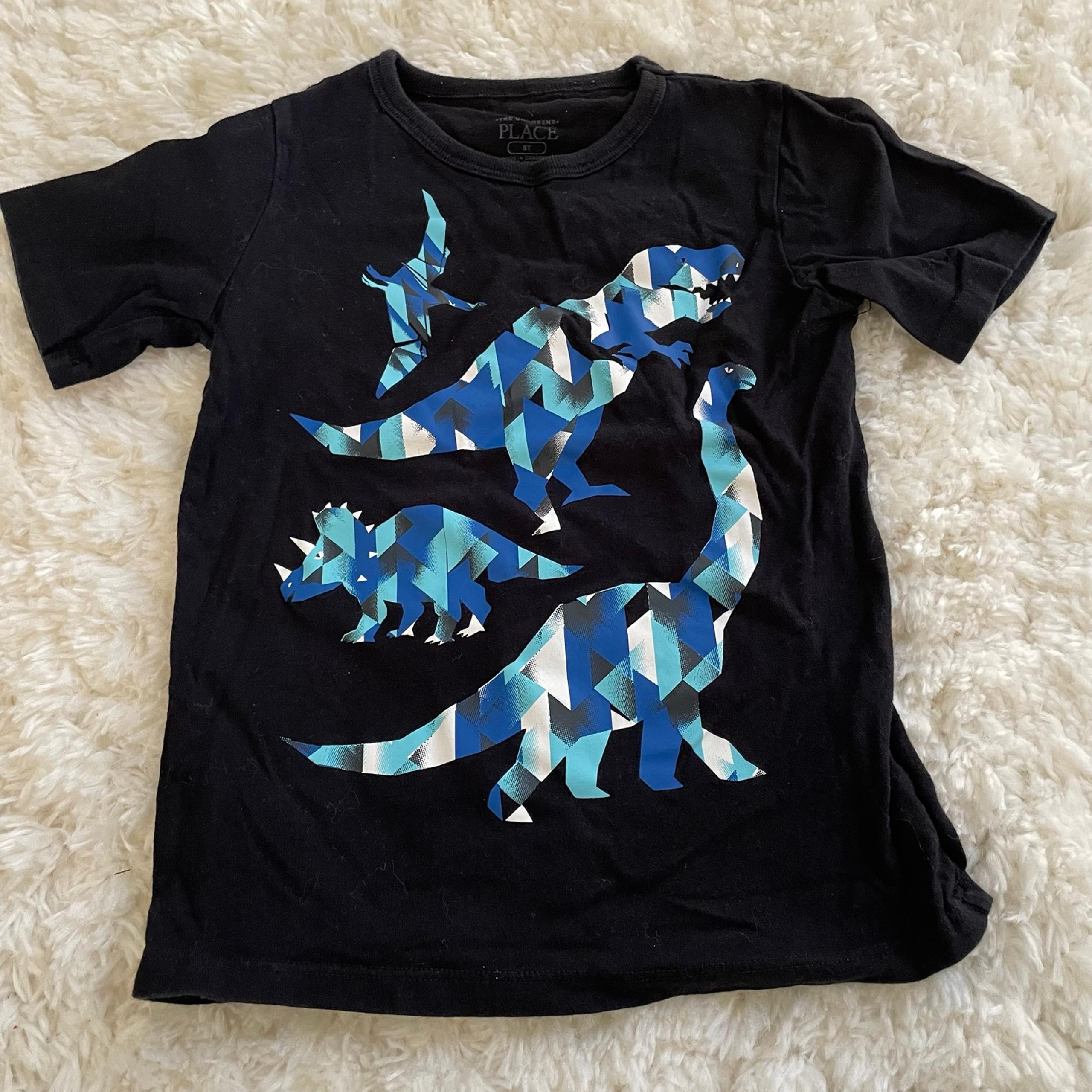 The Children’s Place Kids Boys Dinosaur Tshirt Black Blue 5T
