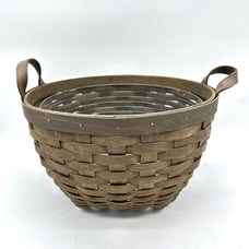 Longaberger Classic Rustic Handmade Weave Basket Large w/ Plastic Liner