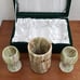 Green Onyx Marble Goblet 3pc Boxed Wine Glass Multi-Purpose Cylinder Gift Set