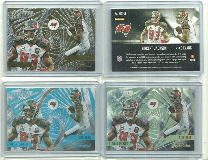 2016 Vincent Jackson & Mike Evans 4x SP SET LOT Panini Prime Signatures PROTEGES