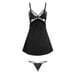 Black Silky Nightdress Set