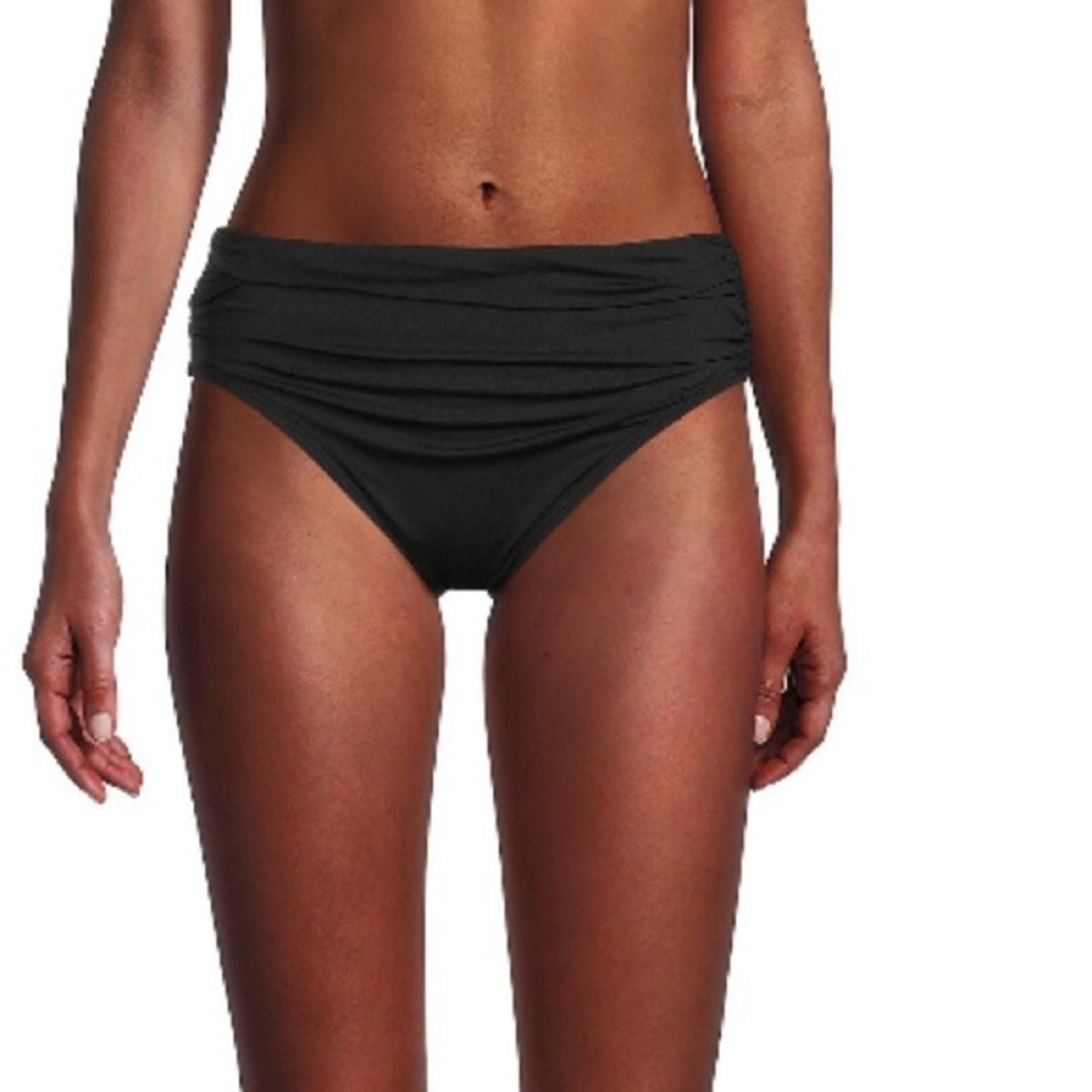CARMEN MARC VALVO Classic Shirred Bikini Briefs Ruched Bikini Bottoms - Black