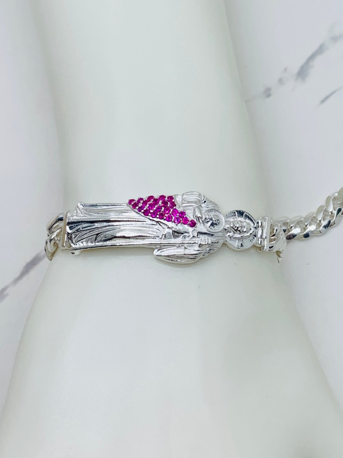 ❤️ Real 925 Sterling Silver Bracelet ❤️ Saint Jude - San Judas ❤️ 8”