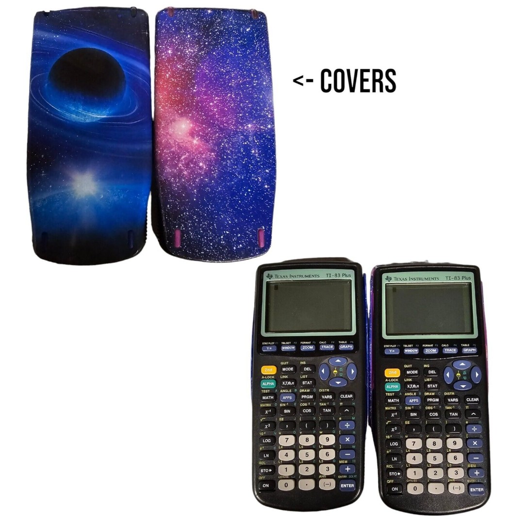 2 Texas Instruments TI-83 Plus Graphing Calculator with Cover Planetary