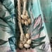 Joie NWT Linen Blend Retro Hawaiian Fabric Long Skirt w/rope/shell Belt Small