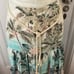 Joie NWT Linen Blend Retro Hawaiian Fabric Long Skirt w/rope/shell Belt Small