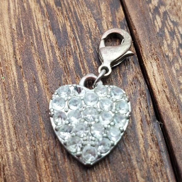 Crystal heart charm for necklace or bracelet