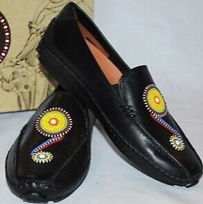 PIKOLINOS New Black Flats Leather Shoes with Beads Misses 4 (35) NIB Spain