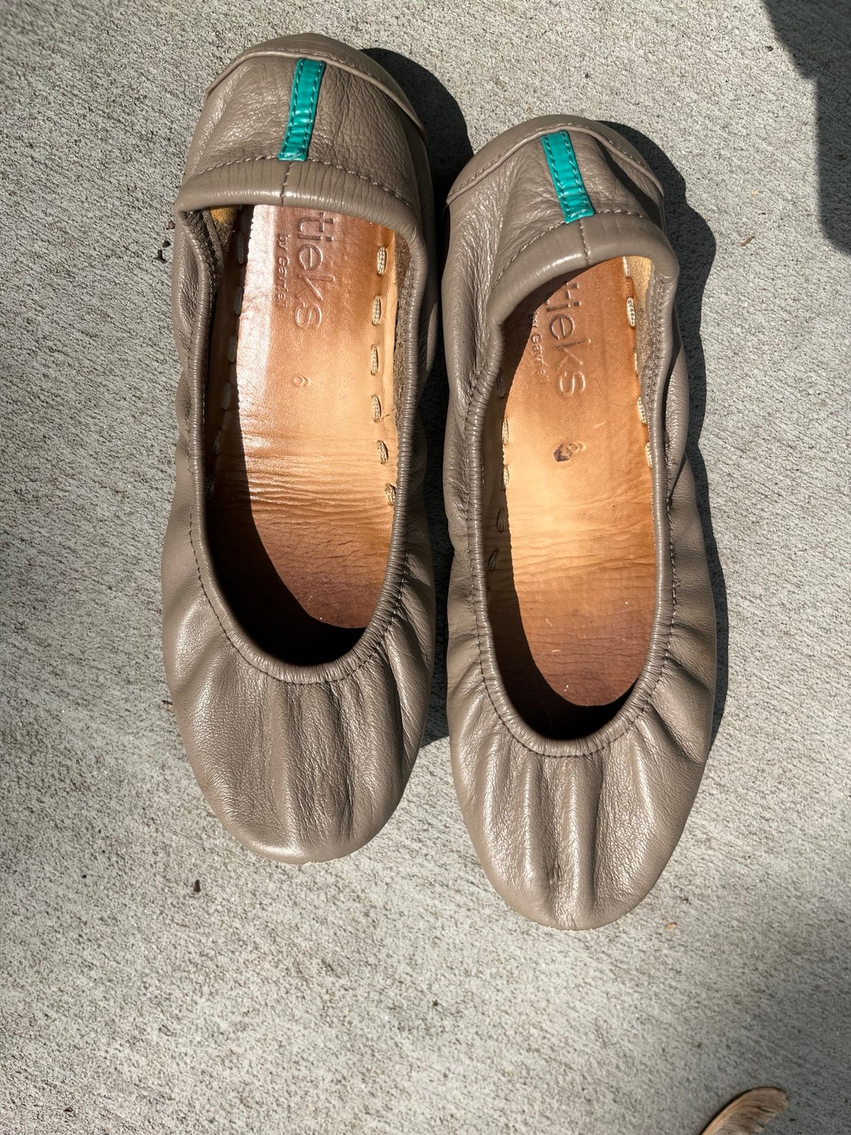 Tieks Taupe Flats - size 6