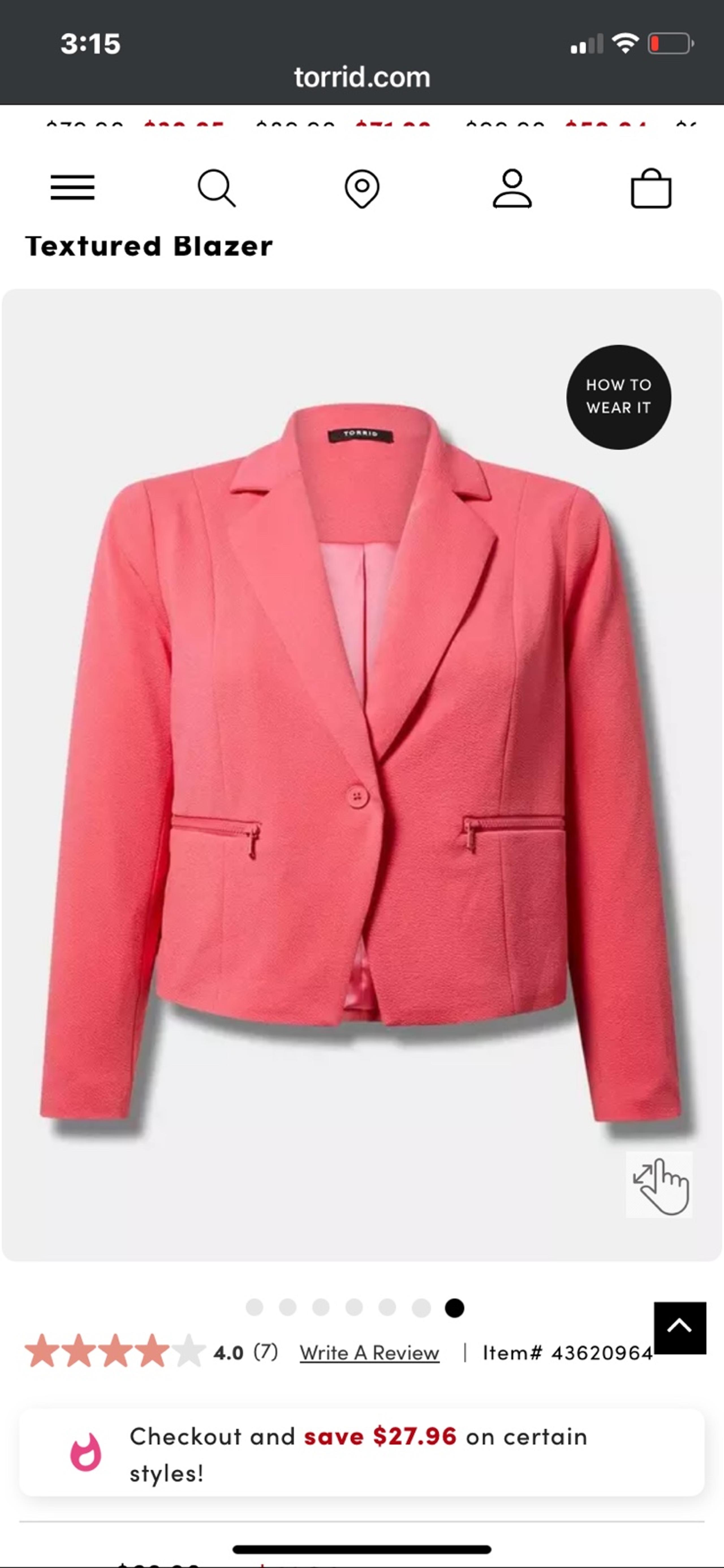 Women’s pink Blazer Torrid studio size 2X in great condition business casual