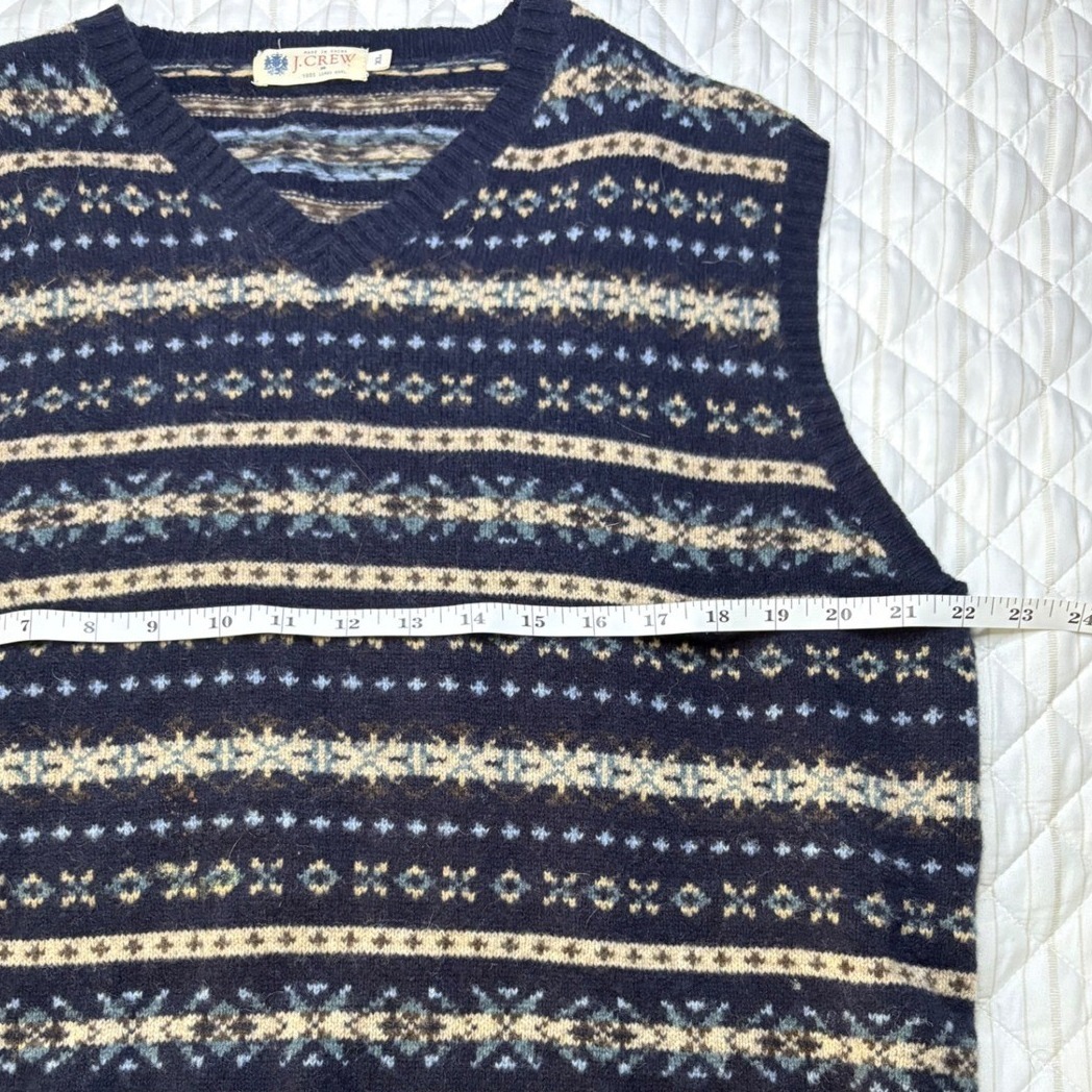 XL Lambswool Fair Isle Sweater Vest Navy Vintage Y2K Preppy