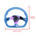NEW JDM Universal 6-Hole 326mm Vip Blue Crystal Bubble Neo Spoke Steering Wheel