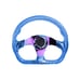 NEW JDM Universal 6-Hole 326mm Vip Blue Crystal Bubble Neo Spoke Steering Wheel