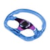 NEW JDM Universal 6-Hole 326mm Vip Blue Crystal Bubble Neo Spoke Steering Wheel