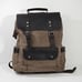 DaVan Leather Flap Canvas Laptop School Work Travel Bag Backpack