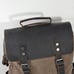 DaVan Leather Flap Canvas Laptop School Work Travel Bag Backpack